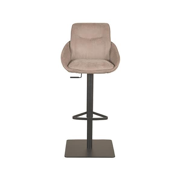 LABEL51 Barkruk Beauty - Taupe - Micro Suede - Afbeelding 4