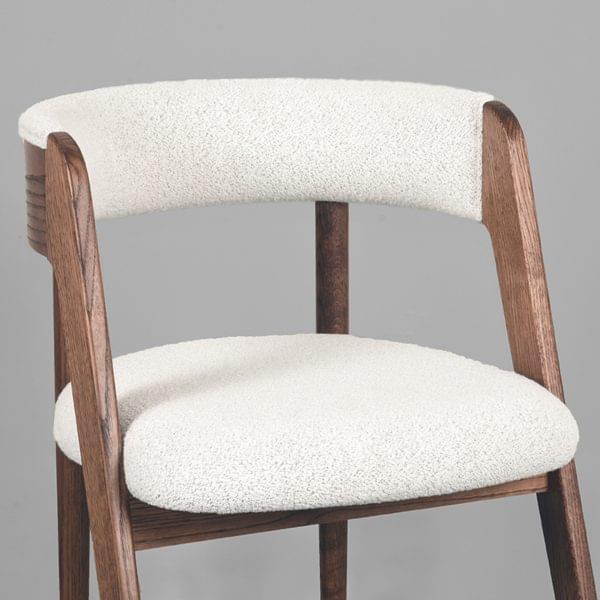 LABEL51 Eetkamerstoel Sasha - Wit - Boucle - Afbeelding 5