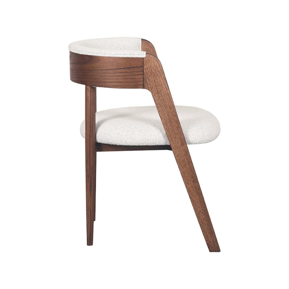 LABEL51 Eetkamerstoel Sasha - Wit - Boucle - Afbeelding 3