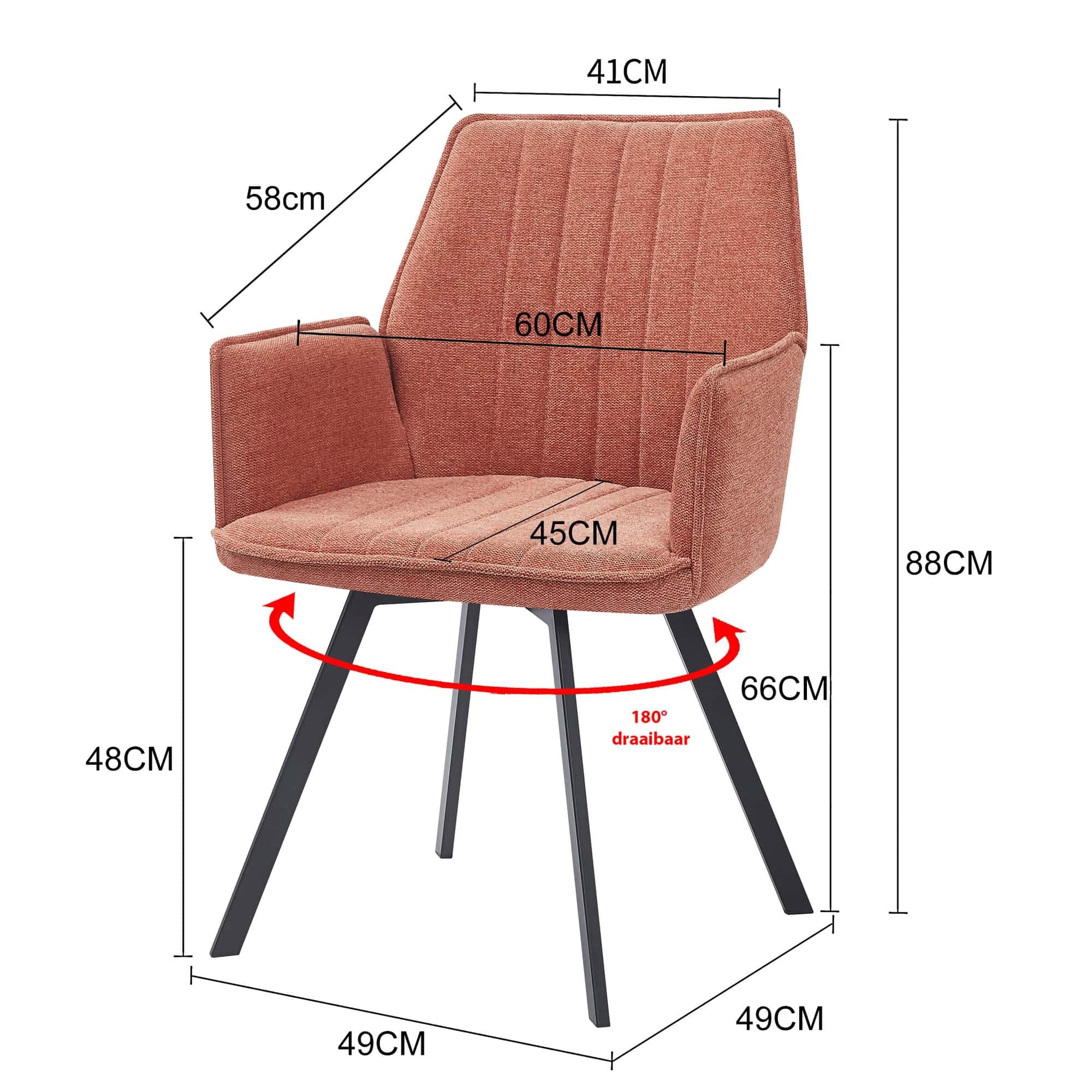 Eetkamerstoel Louise - Blush - Afbeelding 3