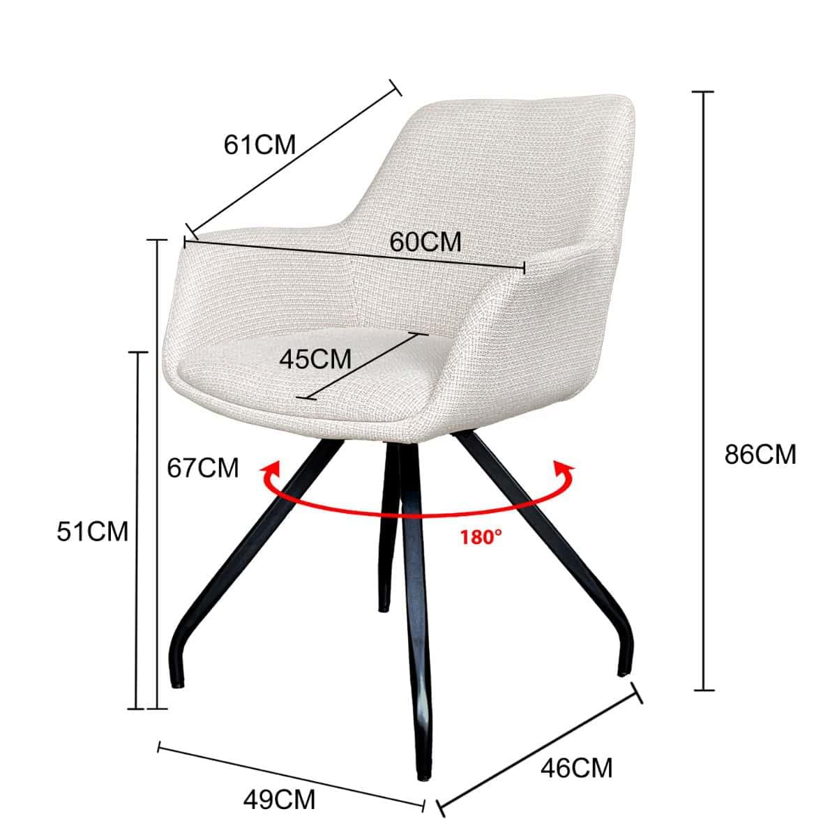 Eetkamerstoel Duke - Beige - Afbeelding 4