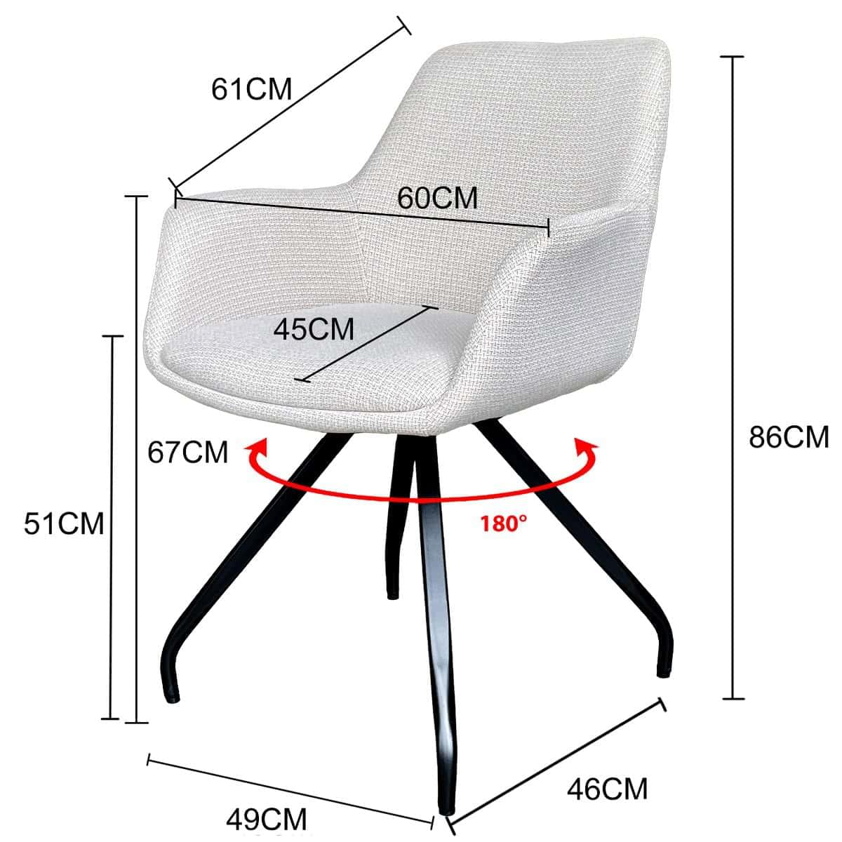 Eetkamerstoel Duke - Sand - Afbeelding 4