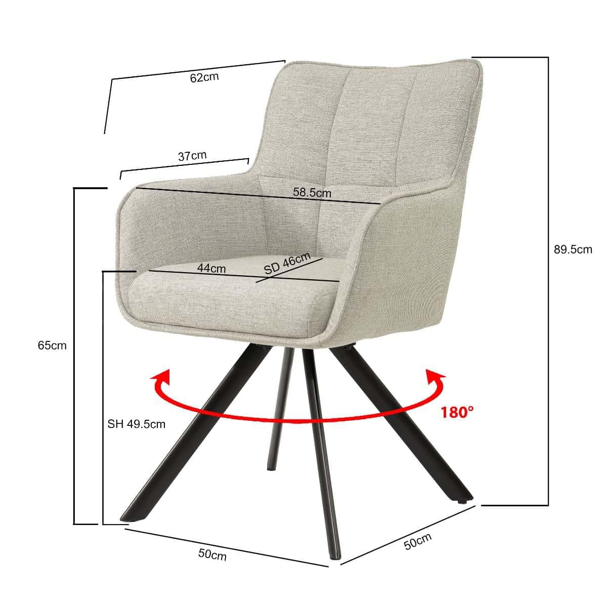 Eetkamerstoel Tori - Sand - Afbeelding 3