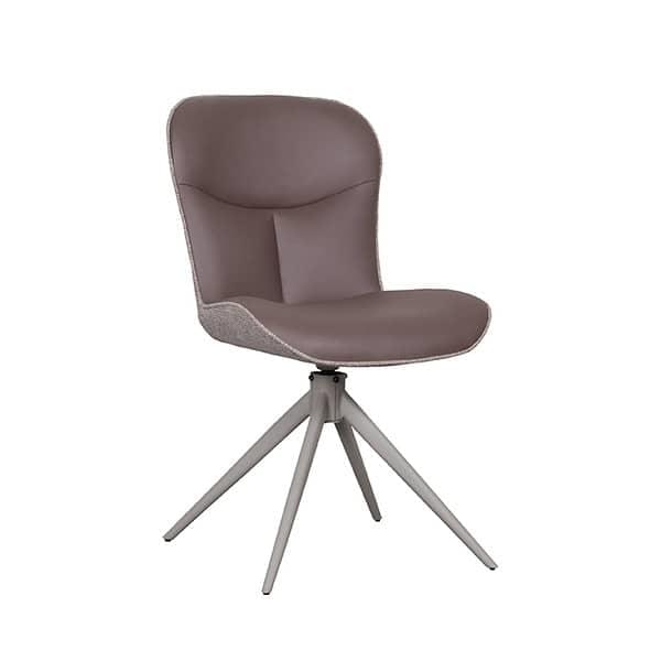 LABEL51 Eetkamerstoel Thorben - Bruin - Microfiber - Afbeelding 2