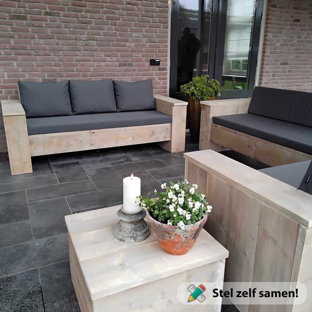 Loungebank steigerhout