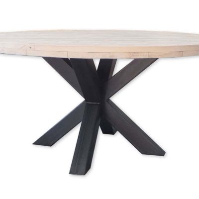 Ronde steigerhouten tafel.