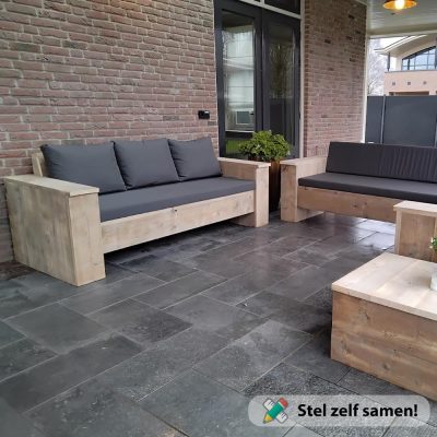 Steigerhouten loungebank